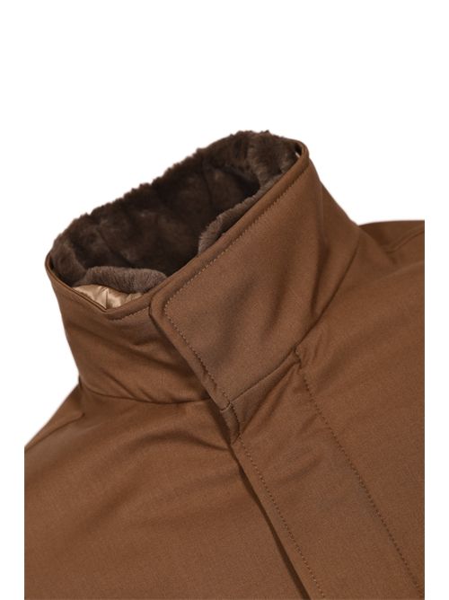 Carcoat in woolen melange twill e light faux fur Herno | IM000370U 127308010